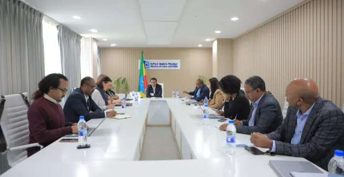 UK AID delegates with stakeholders in Ethiopia